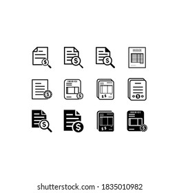 Accounting invoice icon vector symbol illustration