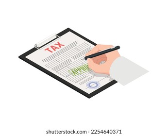 Accounting isometric composition with isolated financial concept icons on blank background vector illustration
