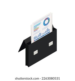 Composición isométrica contable con iconos de concepto financiero aislados en ilustración vectorial en segundo plano
