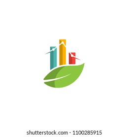 accounting leaf eco nature vector logo template