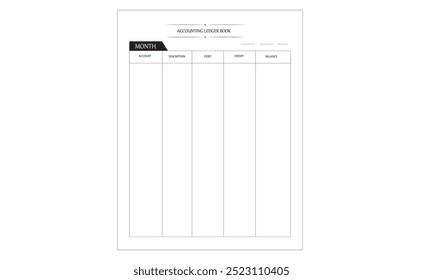 Accounting Ledger Book kdp template