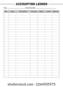 Accounting Ledger Book Manuscript Size 8.5 x 11 inches