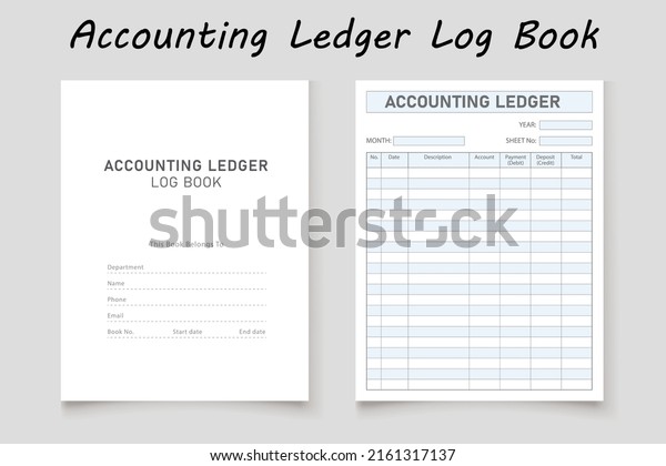 Accounting ledger logbook planner\
template design for KDP Interior. Low content KDP\
interior