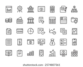 Accounting Line Line Art Icon Illustration