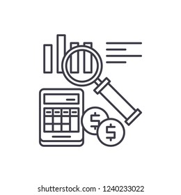 Accounting line icon concept. Accounting vector linear illustration, symbol, sign