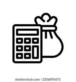 gráfico vectorial de ilustración de icono de línea de contabilidad. Ilustración de elemento simple gráfico vectorial, adecuado para aplicaciones, sitios web y presentaciones aisladas en fondo blanco