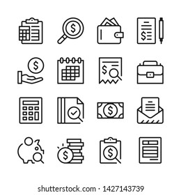 Accounting line icons set. Modern graphic design concepts, simple outline elements collection. Vector line icons