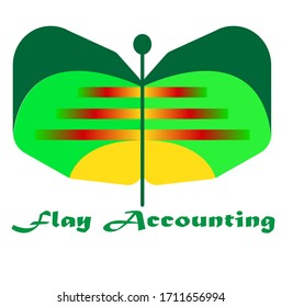 accounting logo with a butterfly symbol, with various color combinations 