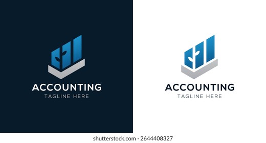 Conjunto de Plantillas de diseño de logotipos de contabilidad | Conceptos de íconos de finanzas, impuestos, negocios y auditoría