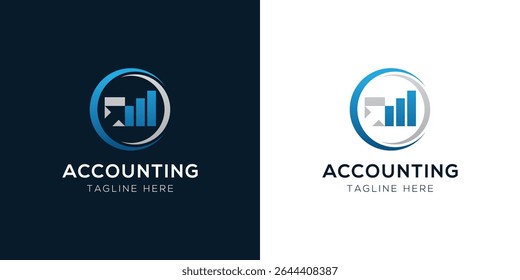 Conjunto de Plantillas de diseño de logotipos de contabilidad | Conceptos de íconos de finanzas, impuestos, negocios y auditoría