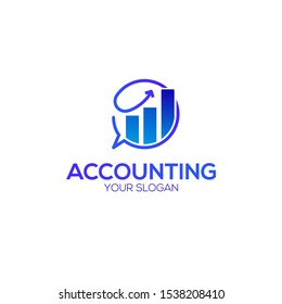 Accounting logo design vector, modern style. change able color and work well in both dark and light background