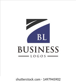 Accounting logos business tax bank vector Law firm Company Black Blue Navy Square template Letter B L design graphic simple square blue illustration emblem generic icon symbol navy geometric