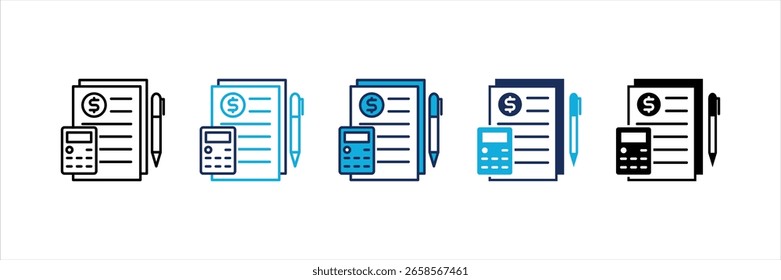 Accounting Multi Style Icon Set