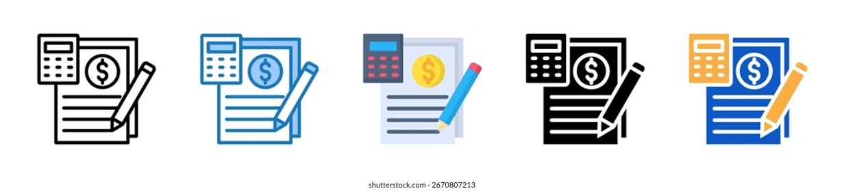 Accounting multiple style icons set design vector illustration.