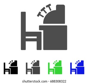 Accounting Office flat vector pictograph. Colored accounting office, gray, black, blue, green icon variants. Flat icon style for application design.