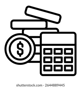 Accounting outline icon. Simple vector icon design in outline style. Editable vector format