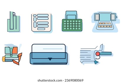 Accounting Outline Icons set Design