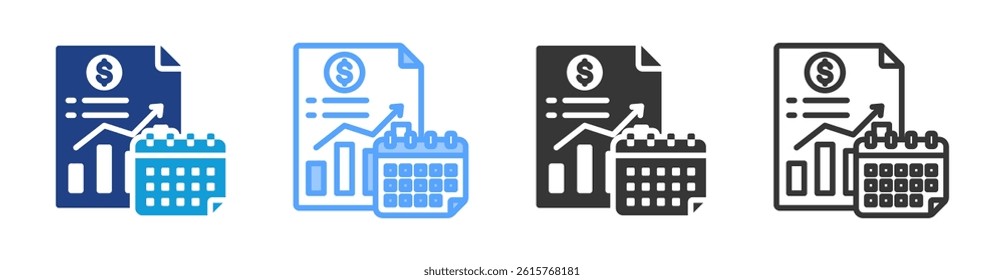 Accounting Period icon set multiple style collection