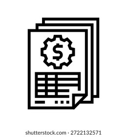 accounting reports line icon vector. accounting reports sign. isolated contour symbol black illustration