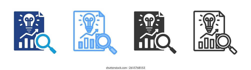 Accounting Research icon set multiple style collection