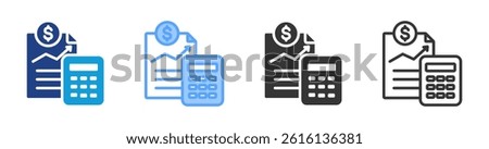 Accounting Service icon set multiple style collection