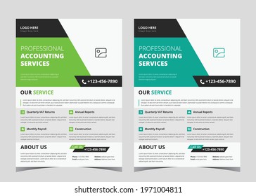 Accounting Services Flyer, The Best Banking Service, poster, Finance flyer