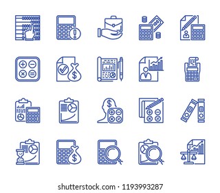 Accounting set vector lines icons. Includes such icons as  data, paper, finance and more. 64x64 pixel.