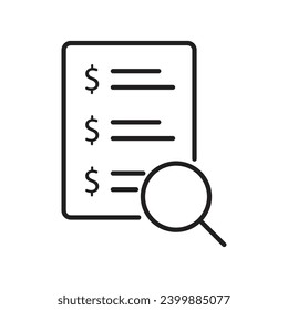Juego de cuentas de iconos web en estilo de línea. Iconos de contabilidad y auditoría para aplicaciones web y móviles. Contener informes y auditorías de finanzas, facturas, declaración de impuestos, contabilidad, auditoría, inspección. Línea editable