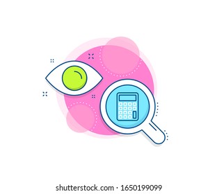 Accounting sign. Research complex icon. Calculator line icon. Calculate finance symbol. Analytics or analysis banner. Calculator sign. Vector