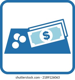 Accounting simple icon with cash