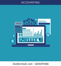 Accounting Software Balance Sheet Money Calculator Application Laptop