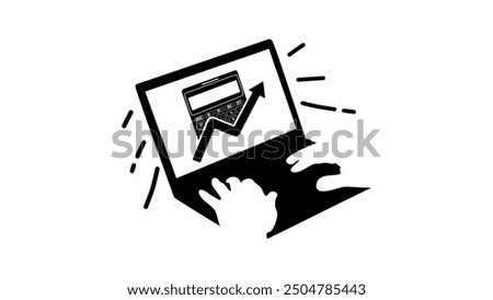 Accounting software, black isolated silhouette