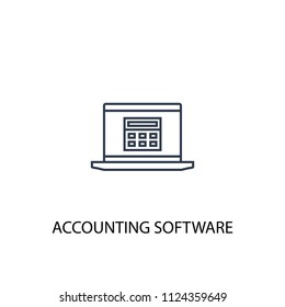 Accounting software concept line icon. Simple element illustration. Accounting software concept outline symbol design from Accounting set. Can be used for web and mobile UI/UX