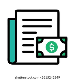 Accounting Software Dollar Document Statement Currency Payment Report Icon Budget File Tax Management
