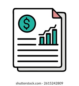 Accounting Software Financial Document Report Dollar Chart Analysis Icon Business Balance Form