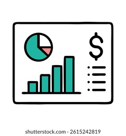 Accounting Software Financial Pie Chart Growth Dashboard Icon Interface Report Statistics Vector