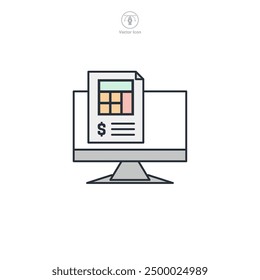 Accounting software icon symbol vector illustration isolated on white background