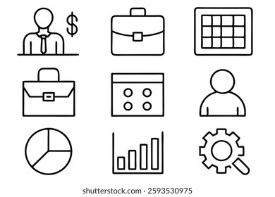 Accounting software line art illustration for business success