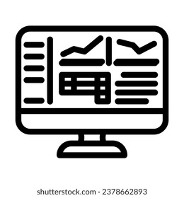 accounting software line icon vector. accounting software sign. isolated contour symbol black illustration