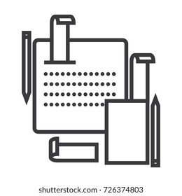 accounting system vector line icon, sign, illustration on background, editable strokes