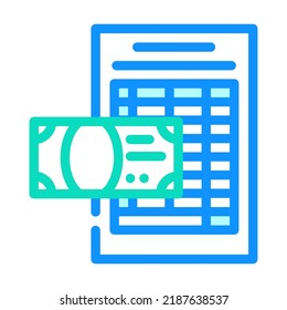 vector de icono de color de tabla de contabilidad. signo de tabla de contabilidad. ilustración de símbolo aislado