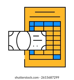 accounting table line icon vector. accounting table sign. isolated symbol illustration