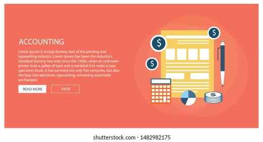 Accounting and taxes flat vector illustration design. Business concept for financial analysis