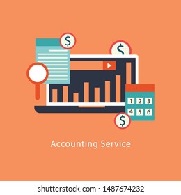 Accounting and taxes flat vector illustration design.
