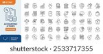 Accounting and taxes Line Editable Icon set.	

