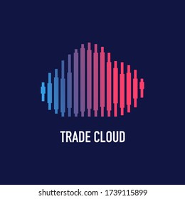Vector de diseño de logotipo de operaciones de contabilidad. Diseño del logotipo de nube financiera