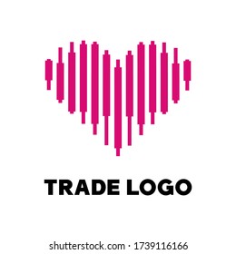 Accounting trading logo design vector. Financial or trade heart logo design