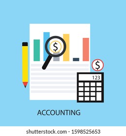 ACCOUNTING VECTOR ANALYSIS ILLUSTATION WITH BACKGROUND