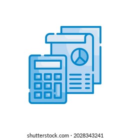 Ilustración de iconos de colores azules del vector de contabilidad. archivo EPS 10