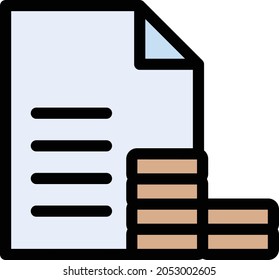 icono de línea de color de vector de contabilidad